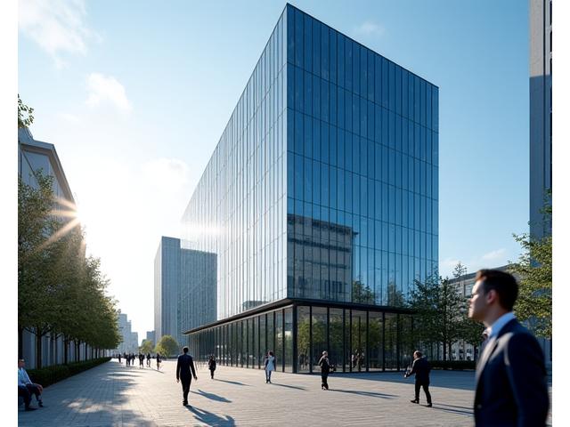 Modern office building in Dublin, symbolizing business and real estate insurance.